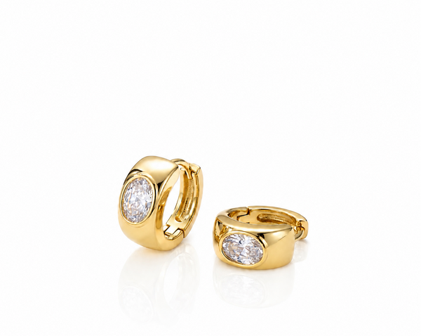 Nova Oval Bezel Huggie