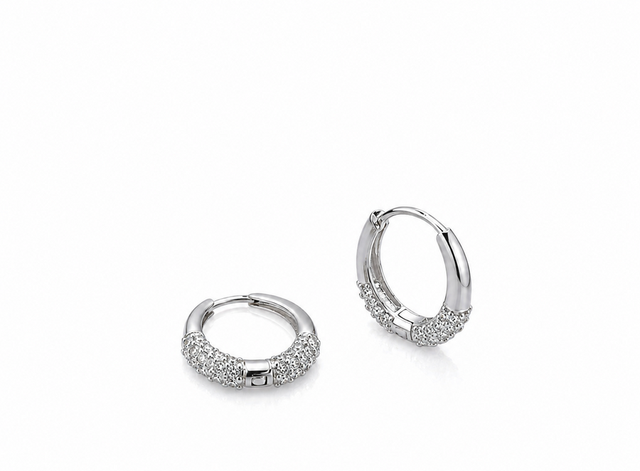 Silver Luster Hoops